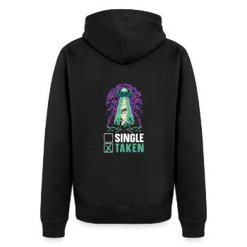 Alien Lover Alien Being Ufo - Unisex Premium Organic Zip Hoodie - black - Back - Nico (187cm)