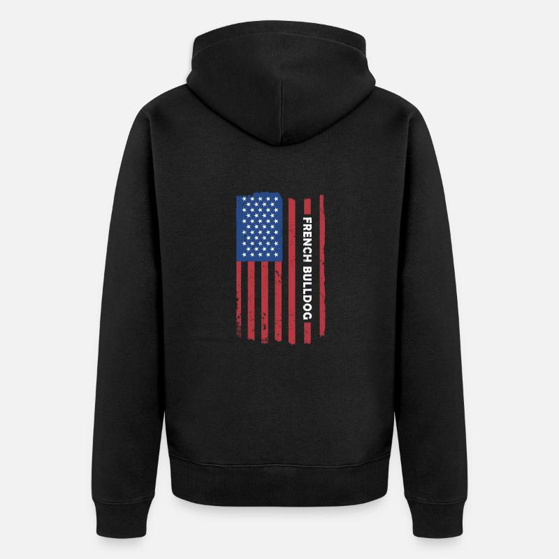 Drapeau du bouledogue français - Veste à capuche bio Premium Unisexe - noir
