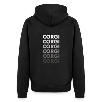 Chien Corgi - Veste à capuche bio Premium Unisexe - noir - Dos - Nico (187cm)
