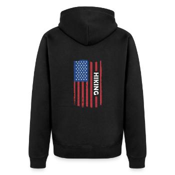 Hiker Us Drapeau Randonnée - Veste à capuche bio Premium Unisexe - noir - Dos - Nico (187cm)