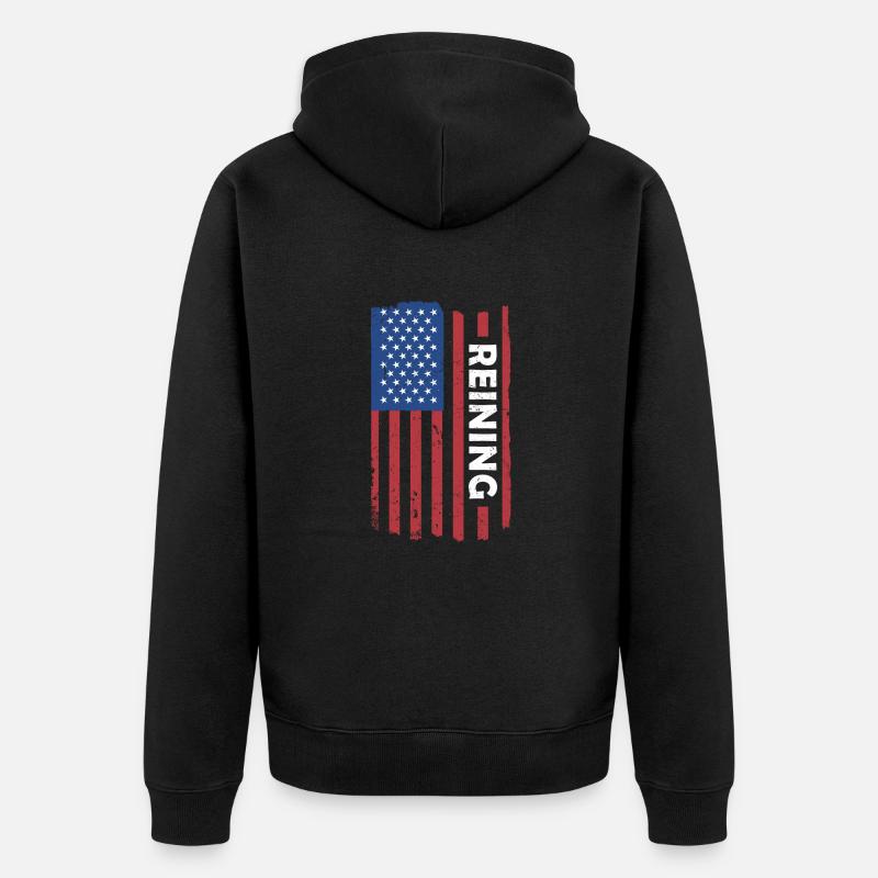 Reiner Us Drapeau Reining - Veste à capuche bio Premium Unisexe - noir