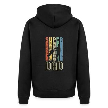 superdad, superpapa, Fête des pères - Veste à capuche bio Premium Unisexe - noir - Dos - Nico (187cm)