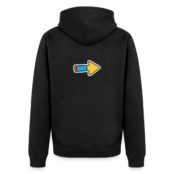 Comic Arrow Direction Right - Unisex Premium Organic Zip Hoodie - black - Back - Nico (187cm)