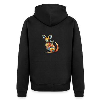 Australia - Kangaroo - Unisex Premium Organic Zip Hoodie - black - Back - Nico (187cm)