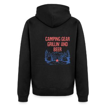 Camping Grillin' and Beer Camper Party Camp - Unisex Premium Organic Zip Hoodie - black - Back - Nico (187cm)