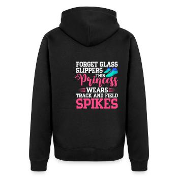 Forget Glass Slippers – Running Lover Runner Sport - Unisex Premium Organic Zip Hoodie - black - Back - Nico (187cm)