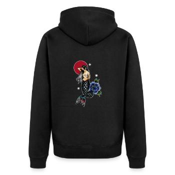 Sirène - Veste à capuche bio Premium Unisexe - noir - Dos - Nico (187cm)