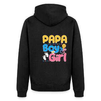 Pink or Blue Papa t’aime le meilleur papa de tous les temps - Veste à capuche bio Premium Unisexe - noir - Dos - Nico (187cm)