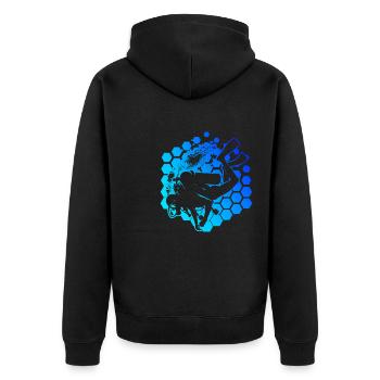 Diver Scuba Diver Diving Scuba Tauchen - Unisex Premium Bio Zip Hoodie - Schwarz - Hinten - Nico (187cm)