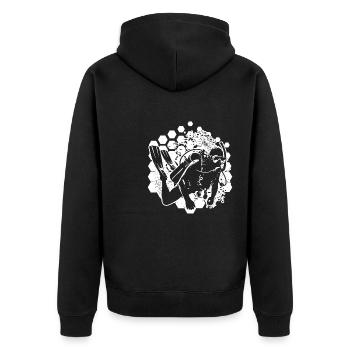 Women's Men's Diving Diving Scuba Diving - Unisex Premium Organic Zip Hoodie - black - Back - Nico (187cm)