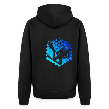 Men's Women's Diver Diving Diving Diver - Unisex Premium Organic Zip Hoodie - black - Back - Nico (187cm)