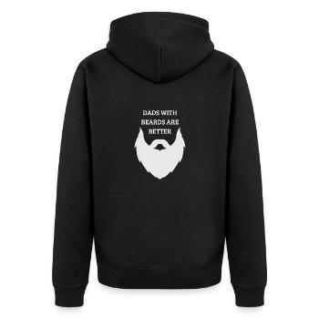 Dads with beards are better Vater Geschenk - Unisex Premium Bio Zip Hoodie - Schwarz - Hinten - Nico (187cm)