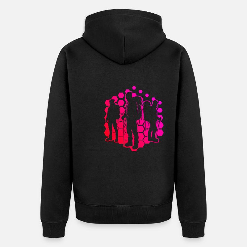 Climbing Bouldering Kletterer Climber Boulder - Unisex Premium Organic Zip Hoodie - black