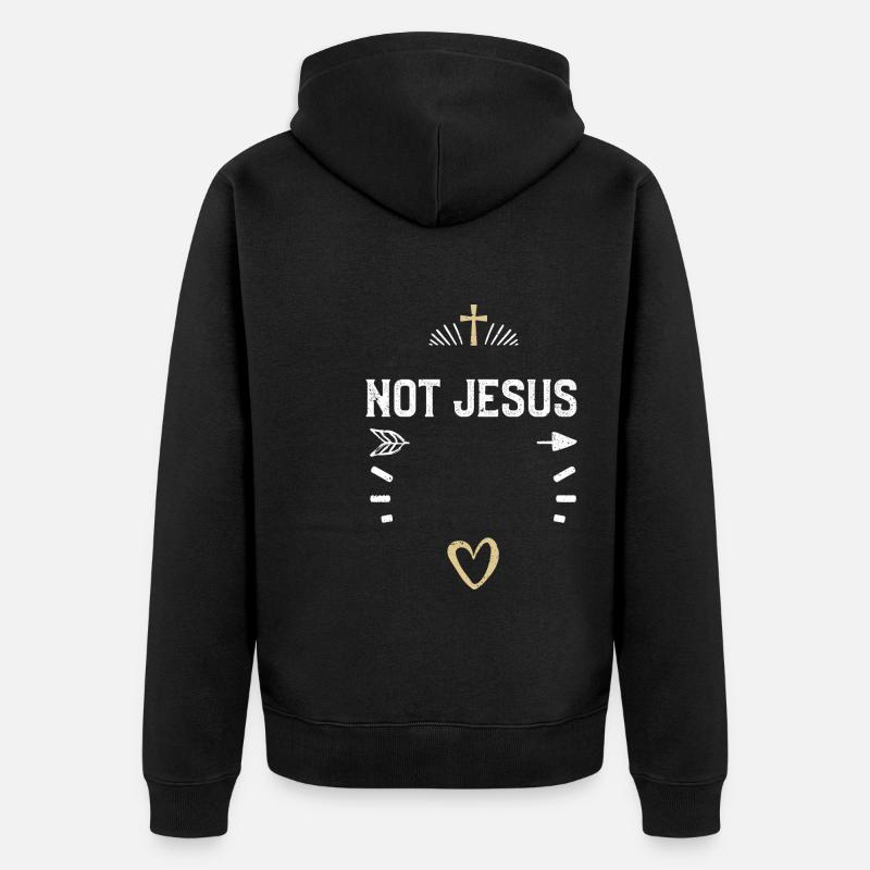Pas Jésus - Jésus - Veste à capuche bio Premium Unisexe - noir