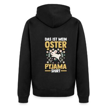 Osterhase Hase Ostern - Unisex Premium Bio Zip Hoodie - Schwarz - Hinten - Nico (187cm)