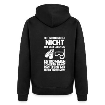 Schullehrerin Lehrerin - Unisex Premium Bio Zip Hoodie - Schwarz - Hinten - Nico (187cm)