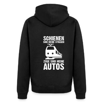 Model Railroad Model Train Train Railroad Railroad Railroad Railroad Model Train Model Train Model T - Unisex Premium Organic Zip Hoodie - black - Back - Nico (187cm)