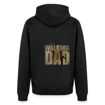 The Walking Dad Geschenk für werdende Papas - Unisex Premium Bio Zip Hoodie - Schwarz - Hinten - Nico (187cm)