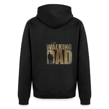 The Walking Dad Geschenk für werdende Papas - Unisex Premium Bio Zip Hoodie - Schwarz - Hinten - Nico (187cm)