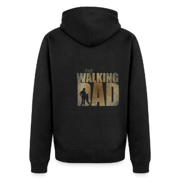 The Walking Dad Geschenk für werdende Papas - Unisex Premium Bio Zip Hoodie - Schwarz - Hinten - Nico (187cm)