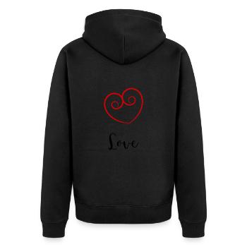 PAAR. ICH HABE GERADE GEHEIRATET. Junggesellinnenabschied. VALENTINSTAG. MARIES - Unisex Premium Bio Zip Hoodie - Schwarz - Hinten - Nico (187cm)
