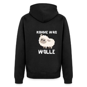 Landwirt Bauernhof Tier Lustiges Geschenk Schaf - Unisex Premium Bio Zip Hoodie - Schwarz - Hinten - Nico (187cm)