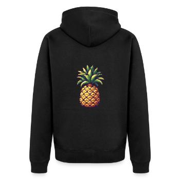 Icône pixel ananas - Veste à capuche bio Premium Unisexe - noir - Dos - Nico (187cm)