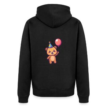 Ours Anniversaire Bébé - Veste à capuche bio Premium Unisexe - noir - Dos - Nico (187cm)