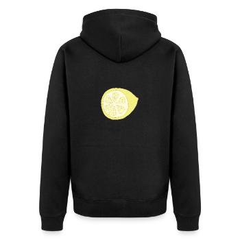 Lemon halved - Unisex Premium Organic Zip Hoodie - black - Back - Nico (187cm)