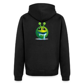 Green Monster - Unisex Premium Bio Zip Hoodie - Schwarz - Hinten - Nico (187cm)