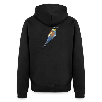 b i r d691 - Unisex Premium Bio Zip Hoodie - Schwarz - Hinten - Nico (187cm)