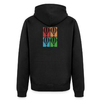 Hot air balloon collage - Unisex Premium Organic Zip Hoodie - black - Back - Nico (187cm)