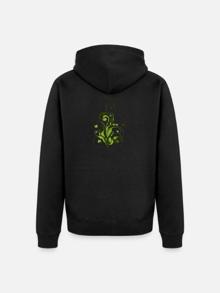 Abstrakte Pflanze - Blume - Flora - Unisex Premium Bio Zip Hoodie - Schwarz