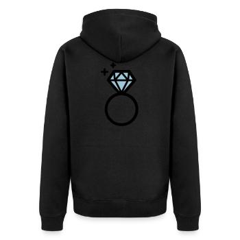 Bague de fiançailles avec diamant - Veste à capuche bio Premium Unisexe - noir - Dos - Nico (187cm)