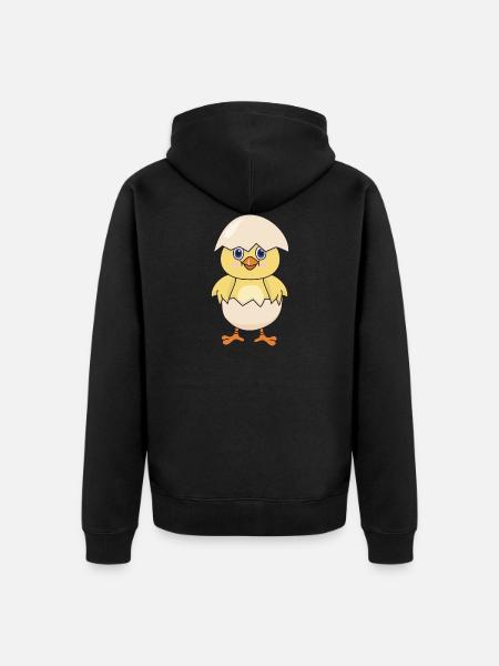 Chick chicken poultry - Unisex Premium Organic Zip Hoodie - black