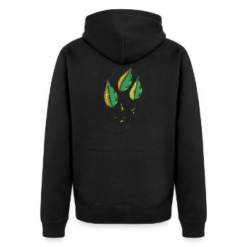 Dekorative Blätter - Unisex Premium Bio Zip Hoodie - Schwarz - Hinten - Nico (187cm)