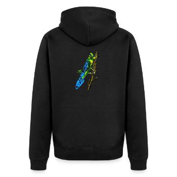 Grille Grashüpfer Heuschrecke Insekt Kinder Zirpen - Unisex Premium Bio Zip Hoodie - Schwarz - Hinten - Nico (187cm)