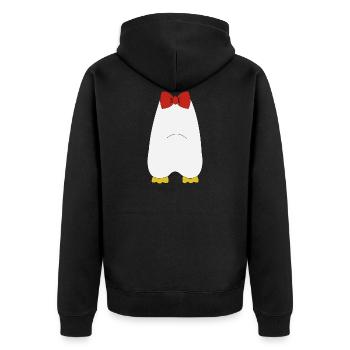 Halloween Kostüm Pinguin Tuxedo Geschenk JGA frack - Unisex Premium Bio Zip Hoodie - Schwarz - Hinten - Nico (187cm)