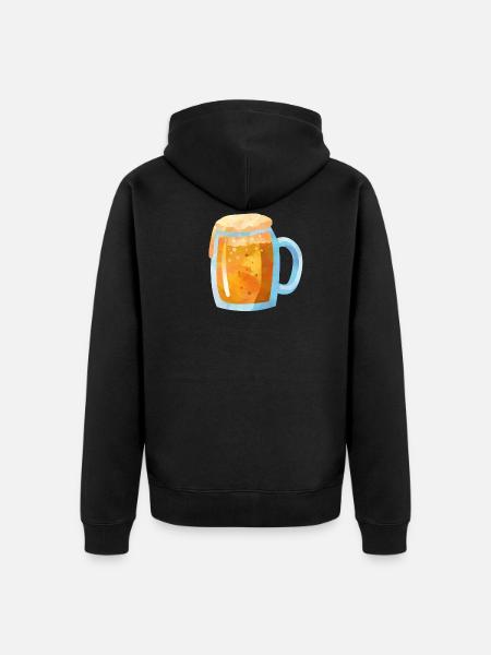 Weizenbier im Krug - Unisex Premium Bio Zip Hoodie - Schwarz