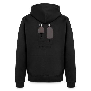 Tauchflaschen Gesetz v. Boyle Mariotte - Unisex Premium Bio Zip Hoodie - Schwarz - Hinten - Nico (187cm)