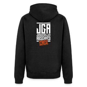jga bachelor party crew - Unisex Premium Organic Zip Hoodie - black - Back - Nico (187cm)