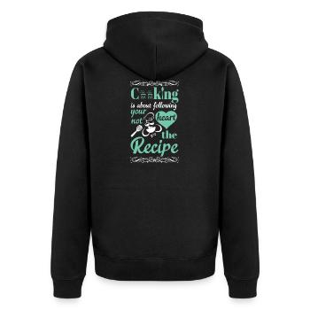 Cooking - Unisex Premium Bio Zip Hoodie - Schwarz - Hinten - Nico (187cm)