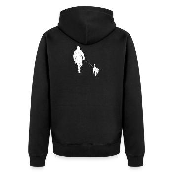 Promenade avec chien promenade en laisse - Veste à capuche bio Premium Unisexe - noir - Dos - Nico (187cm)