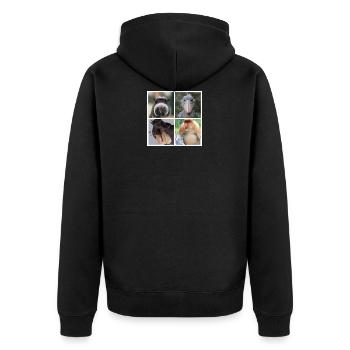 Funny animals - Unisex Premium Organic Zip Hoodie - black - Back - Nico (187cm)