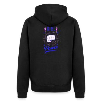 Girl Power Mädchen Frauen Power - Unisex Premium Bio Zip Hoodie - Schwarz - Hinten - Nico (187cm)