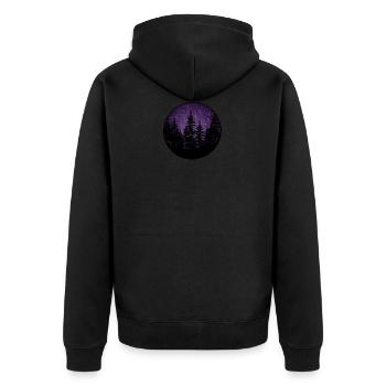 Dark forest with purple background - Unisex Premium Organic Zip Hoodie - black - Back - Nico (187cm)