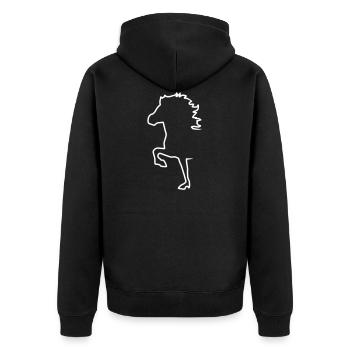 Silhouette de cheval islandais - Veste à capuche bio Premium Unisexe - noir - Dos - Nico (187cm)