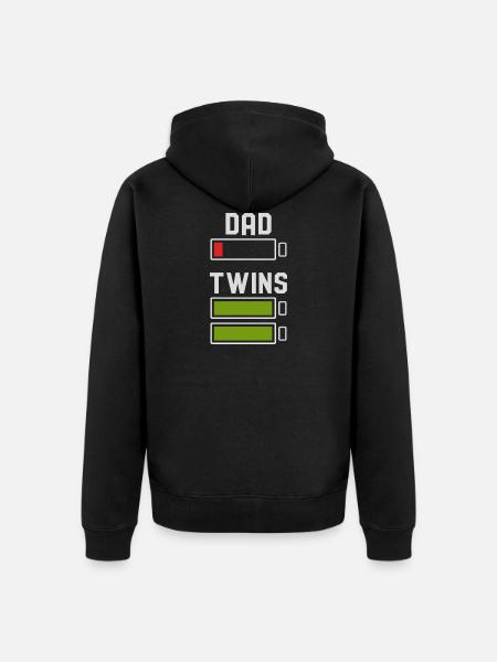 Dad of Twins - Unisex Premium Organic Zip Hoodie - black