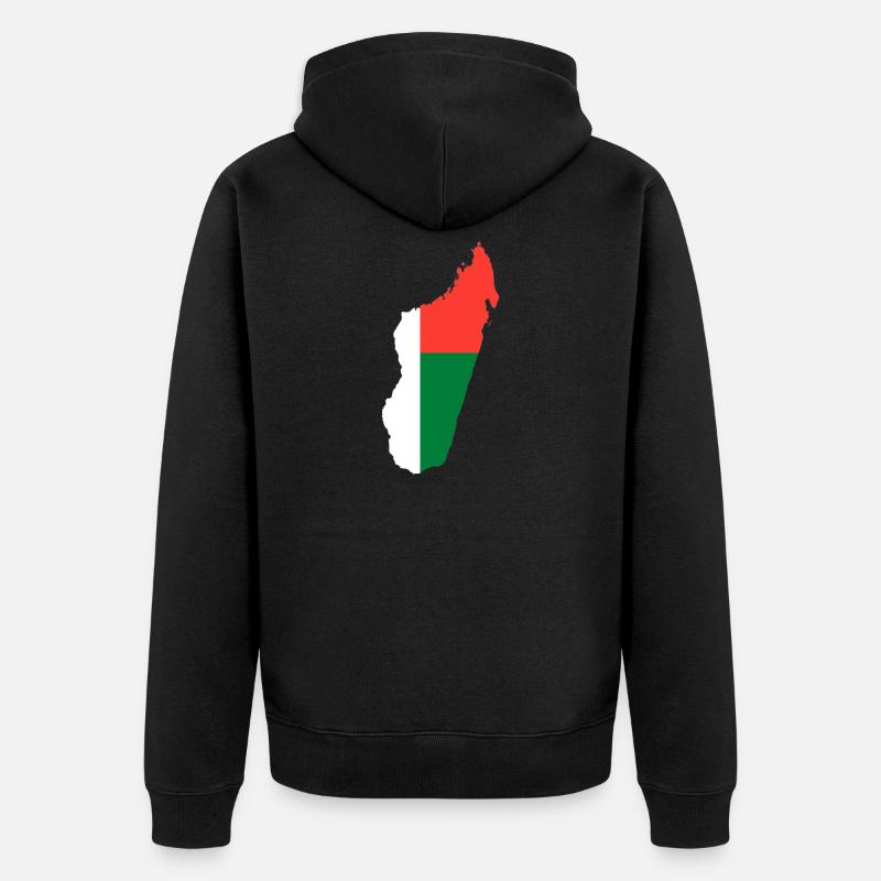 Madagascar carte drapeau drapeau - Veste à capuche bio Premium Unisexe - noir