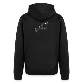 Musiknoten Musik Musiker Notenschlüssel Noten - Unisex Premium Bio Zip Hoodie - Schwarz - Hinten - Nico (187cm)